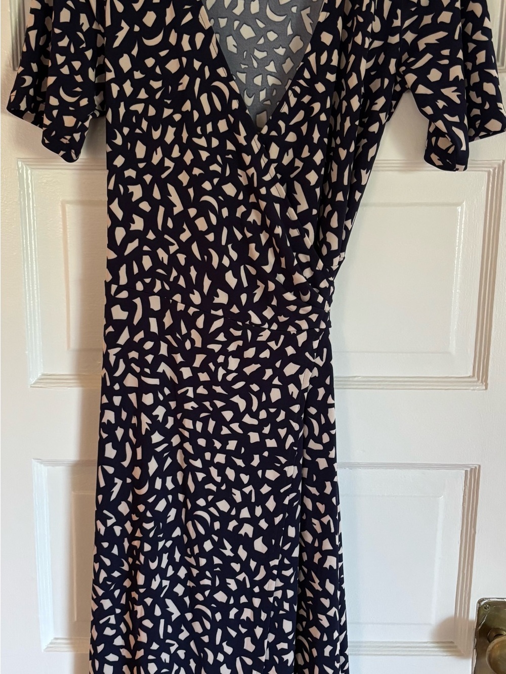 Ann Taylor blue print wrap dress